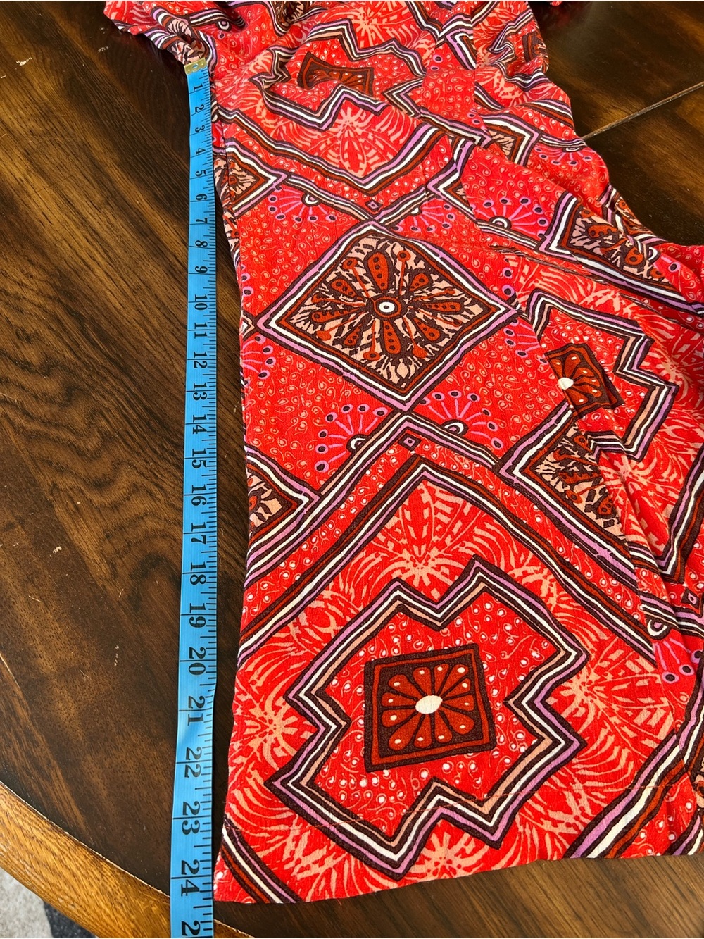 Anthropologie Bohemian Flowy Red Geometric Wide Leg Palazzo Pants Women’s 8 Art - Picture 9 of 15